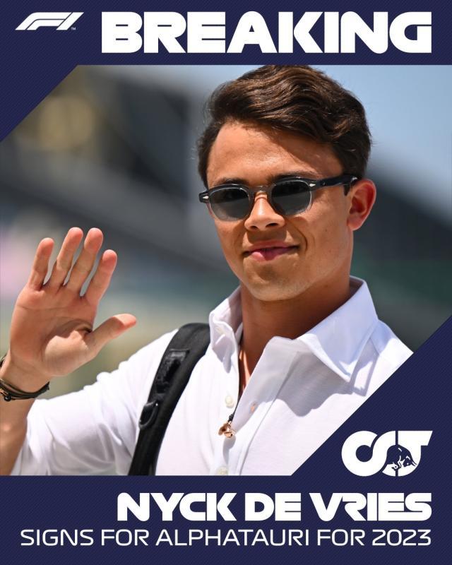 移动体育平台-加斯利与德弗瑞斯先后官宣 2023赛季F1仅剩两席