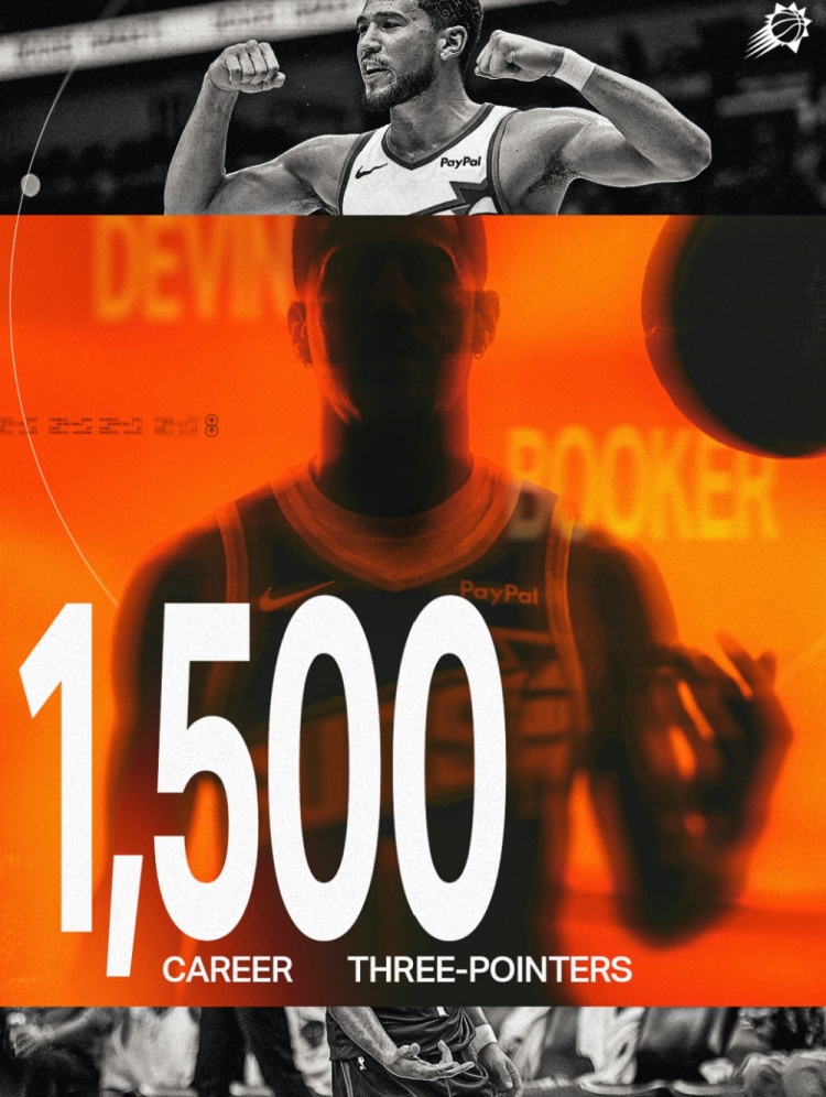 开云体育app下载-🎯里程碑！布克常规赛生涯三分命中数突破1500大关